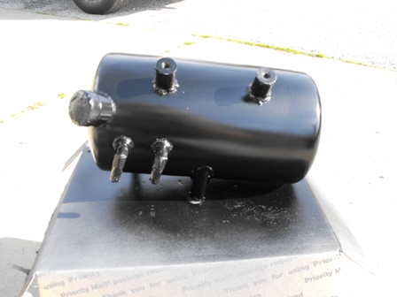 steel oil tank painted semi gloss black..ooh exciting.