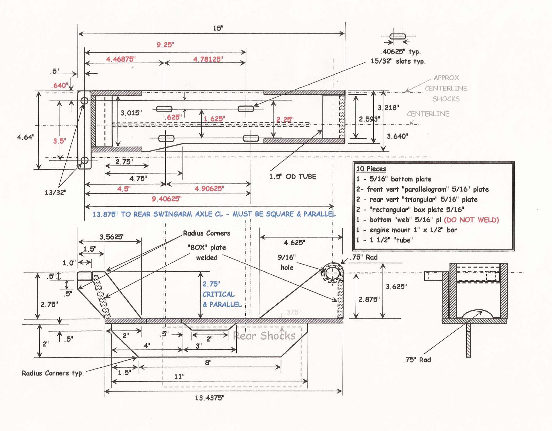 Cradle dimensions