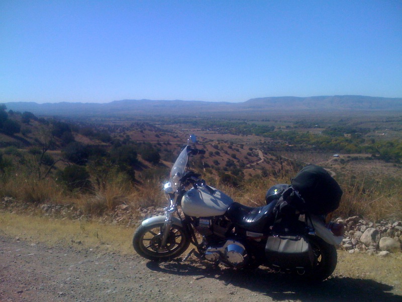 Heading toward the highway, a ways to go yet.<br />View of the Gila River Valley, looking toward Arizona.