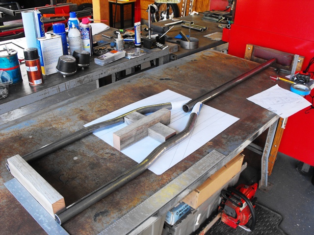 rear wishbones getting fitted to 1 1/2" backbone